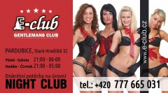Erotick sluby, Night cluby, striptz - E-Club Pardubice, 18 let, Pardubice