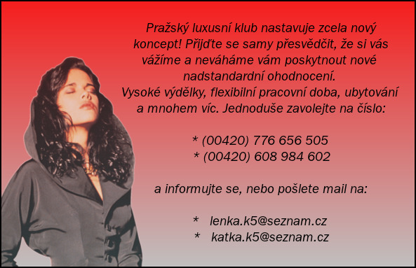 Erotick sluby, Night cluby, striptz - Super vdlky, 18 let, kraj: Hl. m. Praha